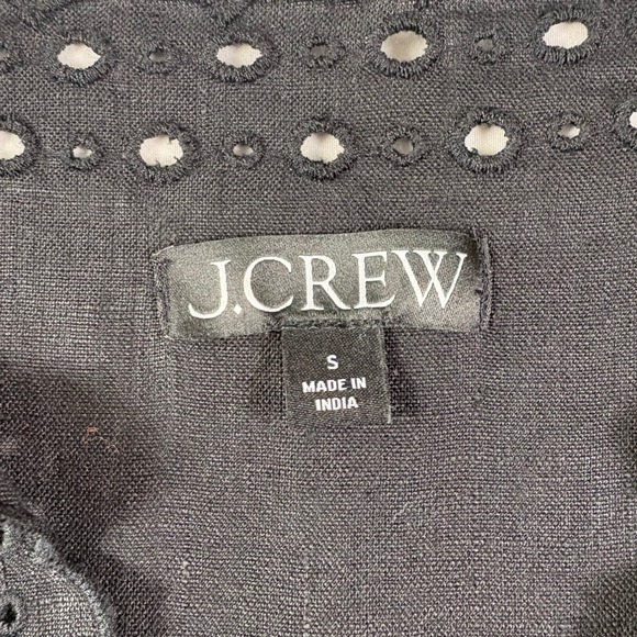 J Crew Bungalow Embroidered Top S Linen Dark Cottagecore Boho Effortlesss Flowy - Picture 6 of 10